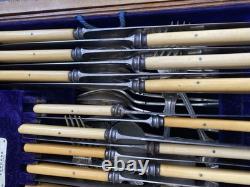 Henry Hobson & Sons Antique Silver Cutlery Set In Original Box