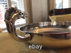 Hermes Paris Horses Head Pin Tray & Grand Marnier Invitation & 4 glasses
