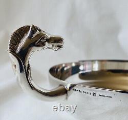 Hermes Paris Vintage Silver Plated Horse Head Equestrian Pin Tray Dish