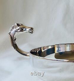 Hermes Paris Vintage Silver Plated Horse Head Equestrian Pin Tray Dish