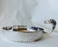 Hermes Paris Vintage Silver Plated Horse Head Equestrian Pin Tray Dish