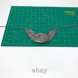 Hobé Brutalist Chest Plate Necklace Silvertone