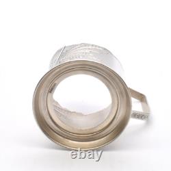 Hommet Four Supports + Russian Tea Glasses Silver Plated Crystal