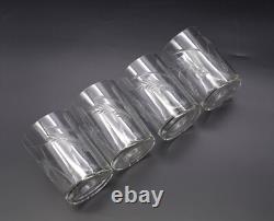 Hommet Four Supports + Russian Tea Glasses Silver Plated Crystal