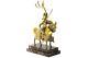 Horse Warrior Sterling Silver & Gold Plated Marble Sculpture Figurine M. Italy