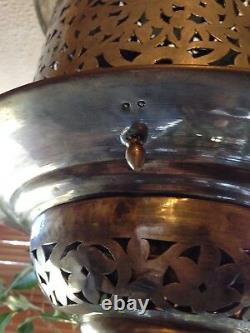 Huge Stunning Silver Plated Large Middle Eastern Moorish Lantern Lamp