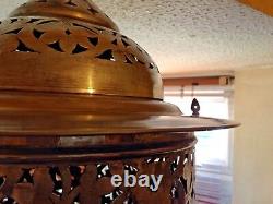 Huge Stunning Silver Plated Large Middle Eastern Moorish Lantern Lamp