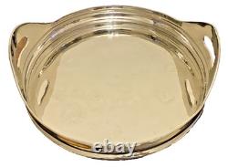 Impressive French Style Silver Plated Twin Handled Gallery Drinks Tray