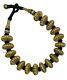 Indian Silver Gold Plate Large Bead Choker Necklace Black Tribal Antique Vintage