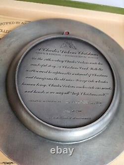 International Silver Box/ Certif A Charles Dickens Christmas 1974 Pewter Plate