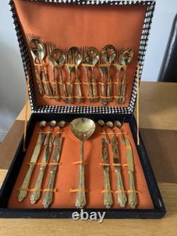 Italian LBL Silver Plated Cutlery Set with Original Case Vintage