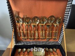 Italian LBL Silver Plated Cutlery Set with Original Case Vintage