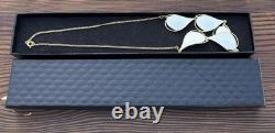 Ivar T. Holth Gold Plated Sterling Silver White Guilloche Enamel Necklace Norway