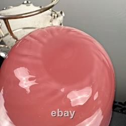 J. B. CHATTERLEY & SONS LTD EPNS Plated Sugar Basket Original Pink Glass Liner