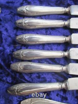 J Fraget SilverPlate Cutlery Set Nierdzewne Henneberg Hefra Art Deco Original Bx