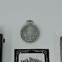 Jack Daniels Old No. 7 Silver Plated Pocket Watch, Chain And Leather Pouch Rare