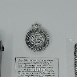 Jack Daniels Old No. 7 Silver Plated Pocket Watch, Chain And Leather Pouch Rare