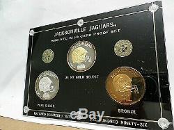 Jacksonville Jaguars NFL Proof 3 Coins Set, 999 Silver, Gold Plate AFC Wild Card