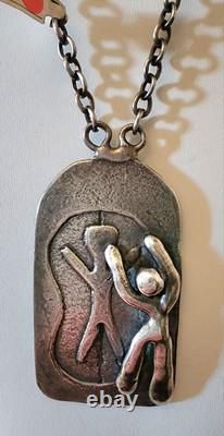 Jacob Hull Danish Brutilist Artist 1960-1970s Large Pendant Necklace