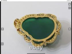 Jade Buddha Zircons Pendent Gold Plated