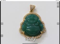 Jade Buddha Zircons Pendent Gold Plated