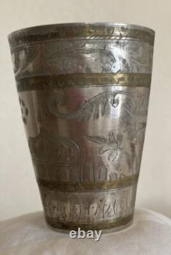 Jama Masjid Deli mosque Antique Silver Plated Brass Engraved Mughal Lassi Jahan
