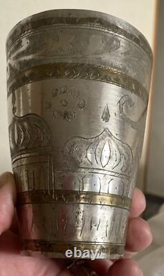 Jama Masjid Deli mosque Antique Silver Plated Brass Engraved Mughal Lassi Jahan