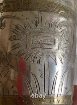 Jama Masjid Deli mosque Antique Silver Plated Brass Engraved Mughal Lassi Jahan