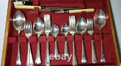 James Ryals Silver Plated Resin Faux Bone Canteen Of Cutlery In Retro Teak Case