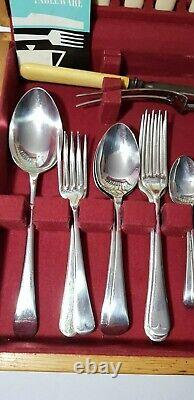 James Ryals Silver Plated Resin Faux Bone Canteen Of Cutlery In Retro Teak Case