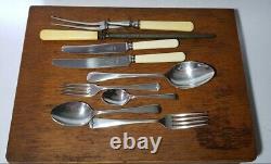 James Ryals Silver Plated Resin Faux Bone Canteen Of Cutlery In Retro Teak Case