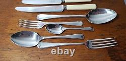 James Ryals Silver Plated Resin Faux Bone Canteen Of Cutlery In Retro Teak Case
