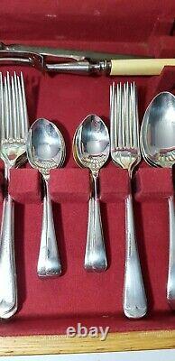 James Ryals Silver Plated Resin Faux Bone Canteen Of Cutlery Retro Teak Case