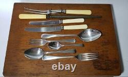 James Ryals Silver Plated Resin Faux Bone Canteen Of Cutlery Retro Teak Case