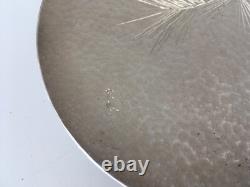 Japanese JUNGIN 1868-1912 Pure Silver Hand Hammered sterling plates Meiji signed