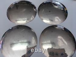 Japanese JUNGIN 1868-1912 Pure Silver Hand Hammered sterling plates Meiji signed