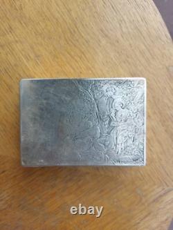 Jewelry Box Silver Plated Country Scene SILVER