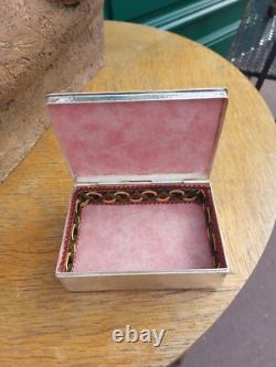 Jewelry Box Silver Plated Country Scene SILVER