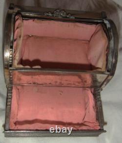 Jewelry Box Victorian Mechanical Meriden Company 1878 Silver Plated