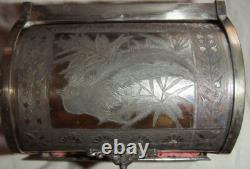 Jewelry Box Victorian Mechanical Meriden Company 1878 Silver Plated