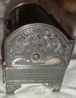 Jewelry Box Victorian Mechanical Meriden Company 1878 Silver Plated
