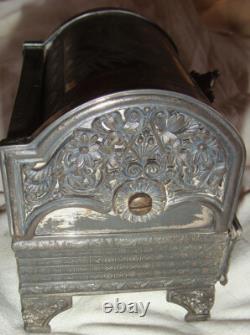 Jewelry Box Victorian Mechanical Meriden Company 1878 Silver Plated