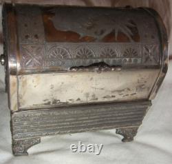 Jewelry Box Victorian Mechanical Meriden Company 1878 Silver Plated