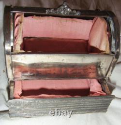 Jewelry Box Victorian Mechanical Meriden Company 1878 Silver Plated