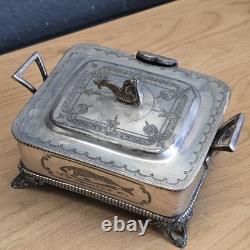 Job Lot 3 Vintage Silver Plated Glass Sardine Dishes & EP Fish Serving Fork