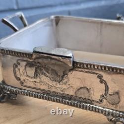 Job Lot 3 Vintage Silver Plated Glass Sardine Dishes & EP Fish Serving Fork