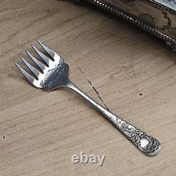 Job Lot 3 Vintage Silver Plated Glass Sardine Dishes & EP Fish Serving Fork