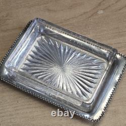 Job Lot 3 Vintage Silver Plated Glass Sardine Dishes & EP Fish Serving Fork