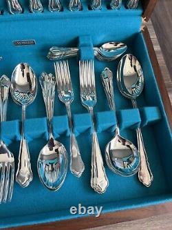 Joseph Elliot & Sons Silver Plate Dubarry Cutlery Set 50 Piece Canteen