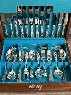Joseph Elliot & Sons Silver Plate Dubarry Cutlery Set 50 Piece Canteen